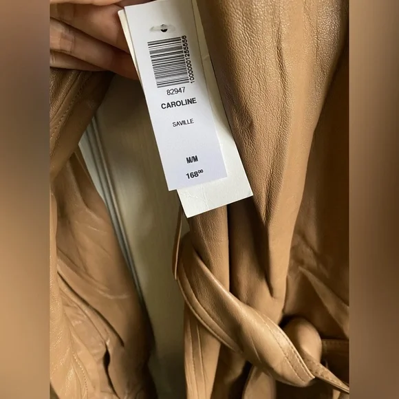 NWT Aritzia Wilfred Caroline Belted Vegan Leather shirt dress - Picture 7 of 11